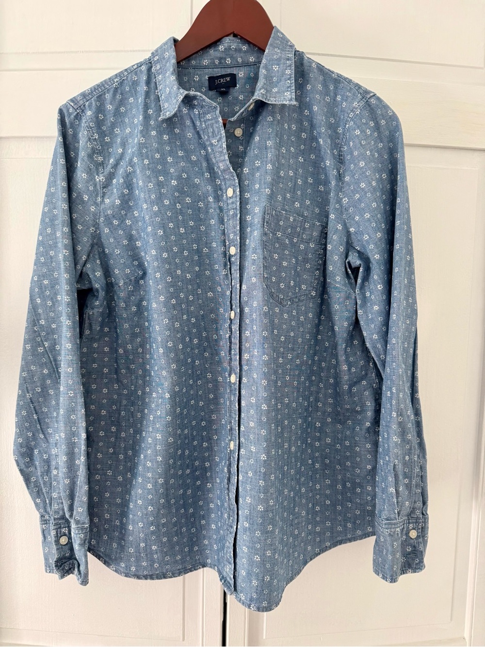 J. Crew Light Blue Floral Print Button-Down Shirt